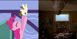 Baby crawling on the ceiling in My Little Pony episode "Baby Cakes" is a reference to Trainspotting Baby crawling on the ceiling in My Little Pony episode "Baby Cakes" is a reference to Trainspotting