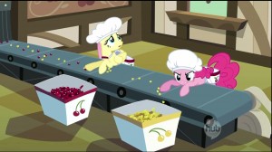 My Little Pony: Friendship is Magic - The Last Roundup - Fluttershy and Pinkie Pie sorting cherries parody of I Love Lucy Chocolate factory scene My Little Pony: Friendship is Magic - The Last Roundup - Fluttershy and Pinkie Pie sorting cherries parody of I Love Lucy Chocolate factory scene