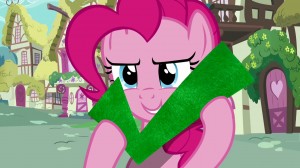 My Little Pony: Friendship is Magic - Felt Pinkie Pie and a big green felt check My Little Pony: Friendship is Magic - Felt Pinkie Pie and a big green felt check